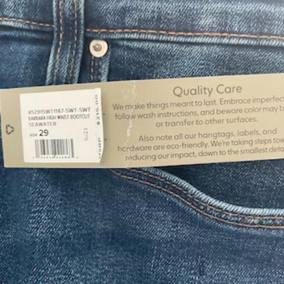 Hudson Barbara Jeans Womens 29 Seawater Bootcut High Rise NWT New With Tags $215 - Picture 9 of 10